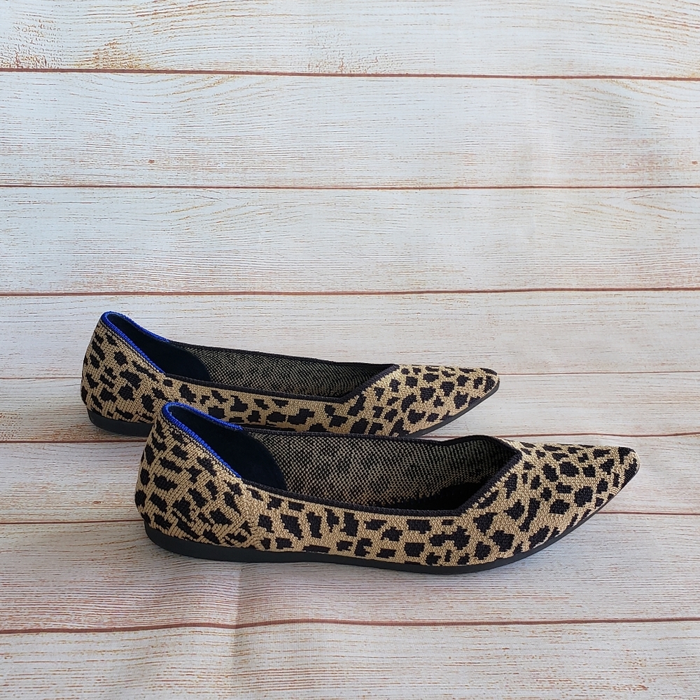 Rare! Rothy's The Point Ballet Flats Leopard Shoes - Picture 9 of 15